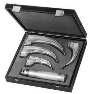 Ларингоскоп Макінтош, набір з 4-х клинків зігнутих №1, 2, 3, 4 та рукоятка, в футлярі Bio Tules Impex BTS-2-110-00